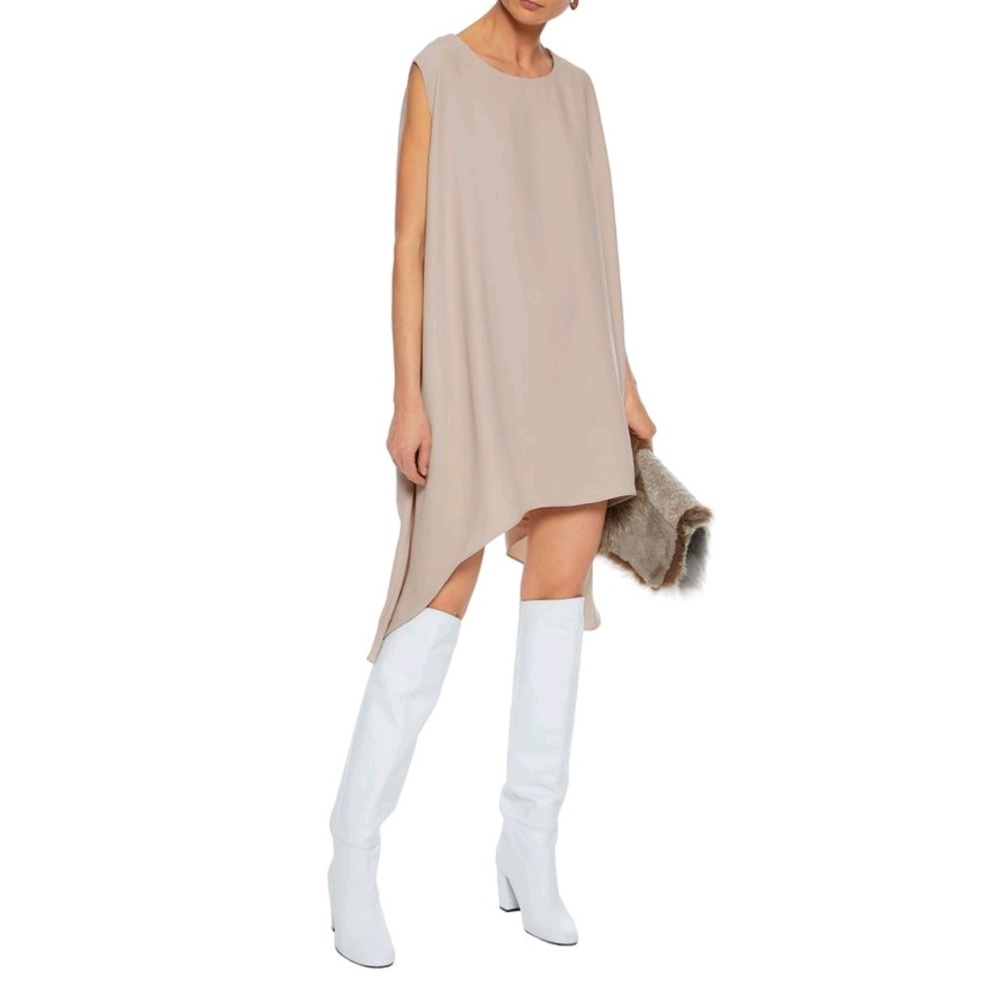 IRO Asymmetric Draped crepe de chine Mini Dress